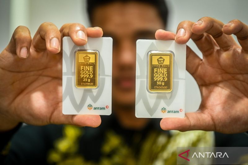 Harga emas Antam pada Rabu turun Rp4.000 ke angka Rp2,599 juta/gr