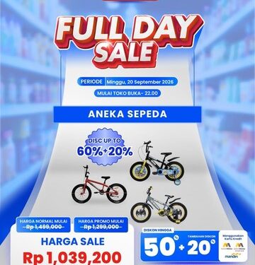 Beli Sepeda Anak di Transmart Full Day Sale Cuma Rp 1 Jutaan